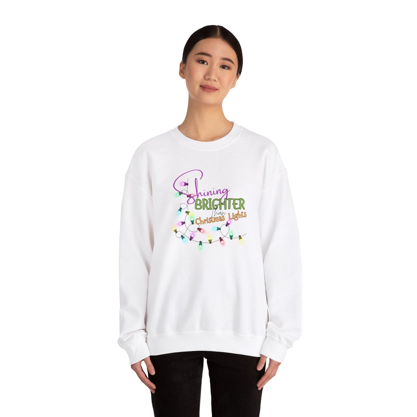 Shining Brighter Than Christmas Lights Crewneck Sweatshirt