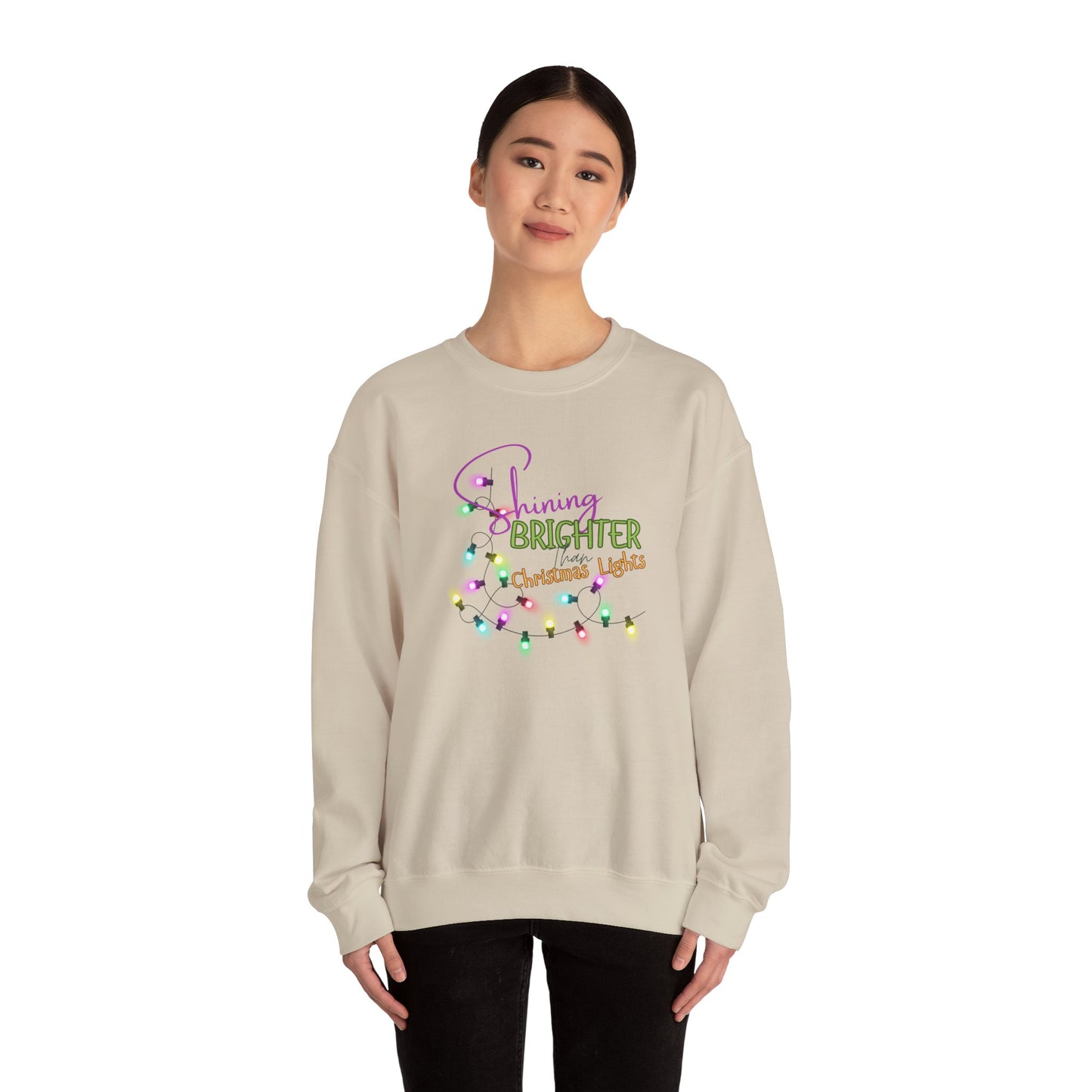 Shining Brighter Than Christmas Lights Crewneck Sweatshirt