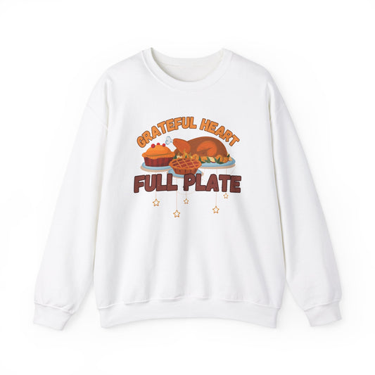 Grateful Heart, Full Plate Crewneck Sweatshirt