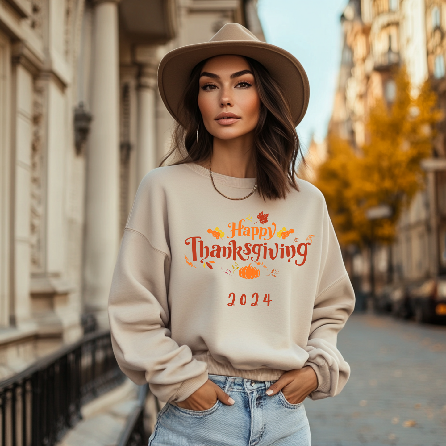 Happy Thanksgiving 2024 Crewneck Sweatshirt