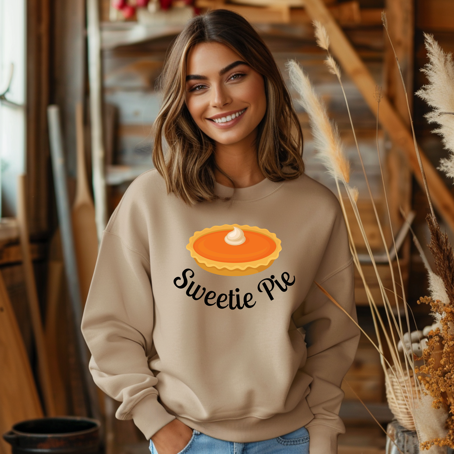 Sweetie Pie Crewneck Sweatshirt - Black Letters