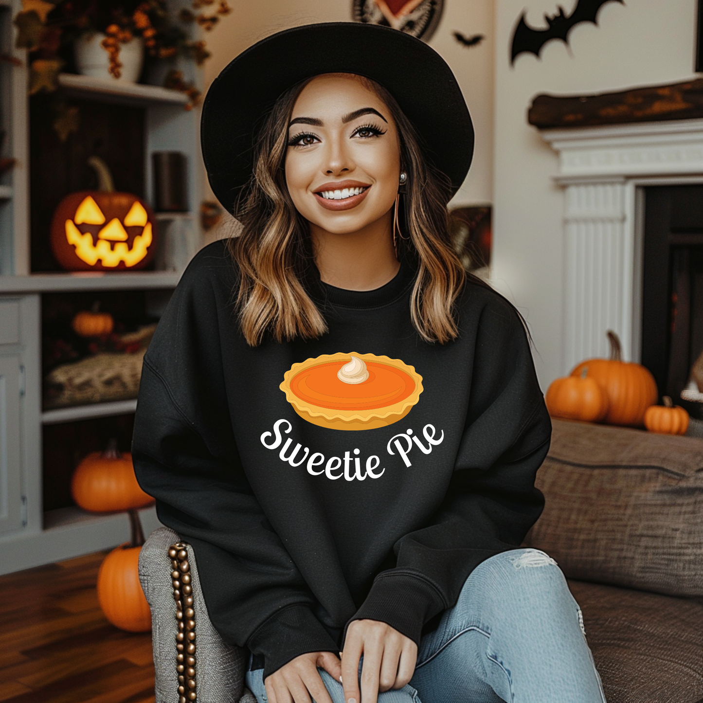 Sweetie Pie Crewneck Sweatshirt - White Letters